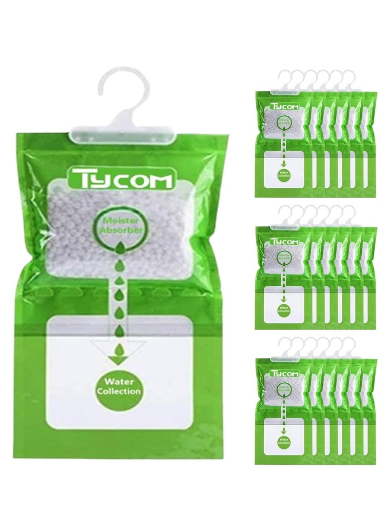 TYCOM Hanging Anti Mold Dehumidfier Deodorizing Moisture Proof Desiccant Absorber Bag and Odor Eliminator Hanging Bags to Rid Damp in Closet Cars Bathroom Wardrobes Basement Gym Bag Humidity Bags 18pcs  - Image 1
