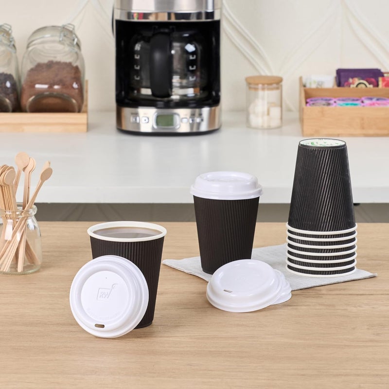 Restaurantware Restpresso 3.6 Inch Coffee Cup Lids, 25 Leak-Resistant Coffee Lids - Fits 8, 12, 16, And 20 Ounce Cups, Elevated Drinking Spout, White Plastic Hot Cup Lids, Vented, Recyclable - - Image 3