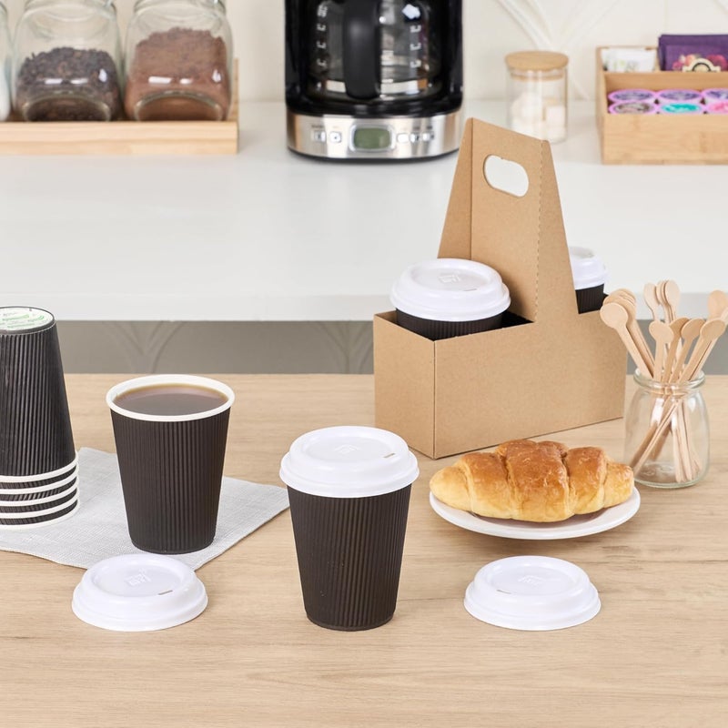 Restaurantware Restpresso 3.6 Inch Coffee Cup Lids, 25 Leak-Resistant Coffee Lids - Fits 8, 12, 16, And 20 Ounce Cups, Elevated Drinking Spout, White Plastic Hot Cup Lids, Vented, Recyclable - - Image 4