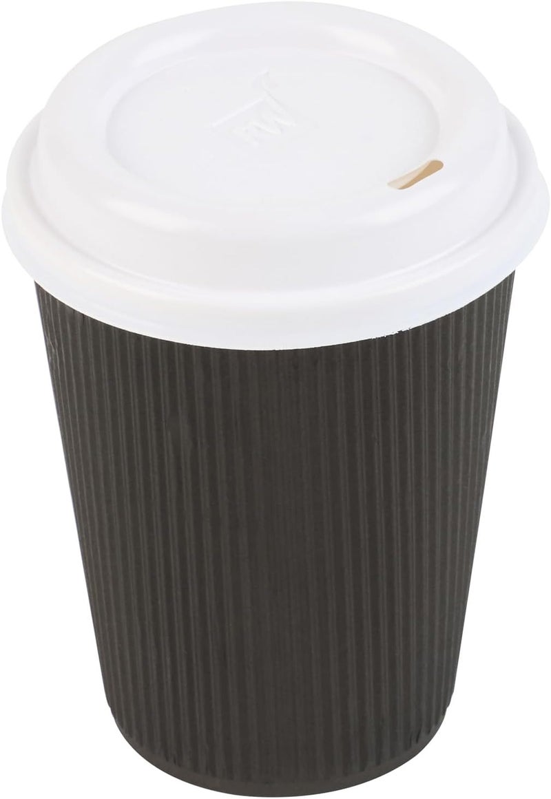 Restaurantware Restpresso 3.6 Inch Coffee Cup Lids, 25 Leak-Resistant Coffee Lids - Fits 8, 12, 16, And 20 Ounce Cups, Elevated Drinking Spout, White Plastic Hot Cup Lids, Vented, Recyclable - - Image 2