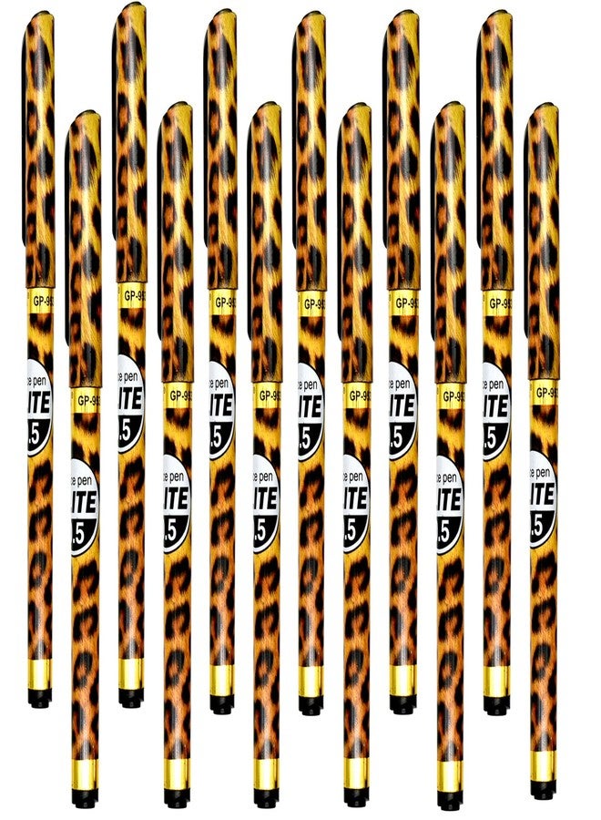 Lopenle 42PCS Fancy Leopard Pens Animal Pattern Gel Pens Black Ink 0.5mm Pretty For Women Girls Ladies School Party Office Birthday - Image 2