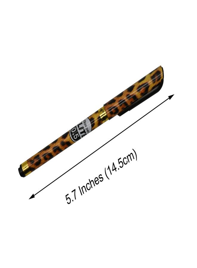 Lopenle 42PCS Fancy Leopard Pens Animal Pattern Gel Pens Black Ink 0.5mm Pretty For Women Girls Ladies School Party Office Birthday - Image 4