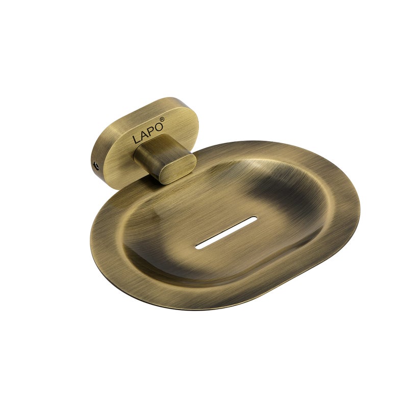 LAPO Kik Single Soap Holder Stand - Rust-Resistant, Wall-Mounted Soap Dish with Drain Tray, 304 Stainless Steel, Antique Finish, for Bathroom, Kitchen & Wash Basin - Pack of 1 - Image 5