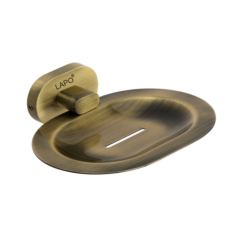 LAPO Kik Single Soap Holder Stand - Rust-Resistant, Wall-Mounted Soap Dish with Drain Tray, 304 Stainless Steel, Antique Finish, for Bathroom, Kitchen & Wash Basin - Pack of 1 - Image 4