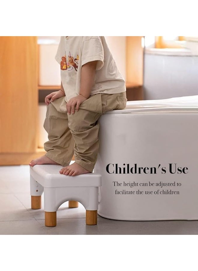 Toilet Stool for Adults, Non-Slip Plastic Potty Stool Squatting, Adjustable Bathroom Squat Stool, 35° Healthy Defecation Position, Anti-Slip Plastic Feet, White - Image 5