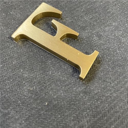 BWRMHME 1.77 Inch Height Self Adhesive Solid Brass English Letters 4.5CM Wall sticker Gold Mail Box Numbers House Address Numbers Shop Studio Name DIY Combination For Wall Home Decor Hardware (Letter F) - Image 2