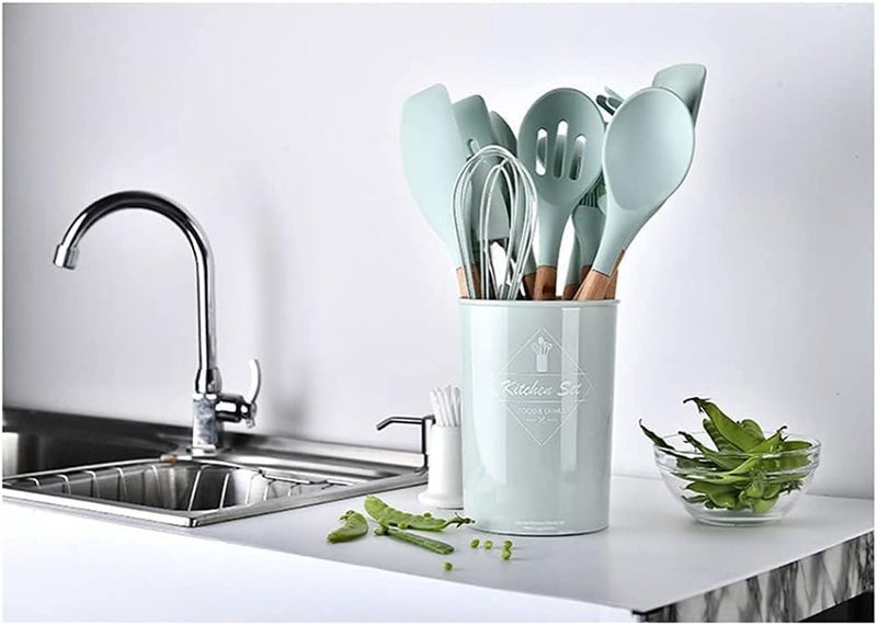 Hexwell 12pcs Silicone Spatula Set Heat Resistant NonStick Kitchen Utensils for Baking Cooking and Mixing BPAFree Dishwasher Safe Durable Silicone Utensils - Image 4