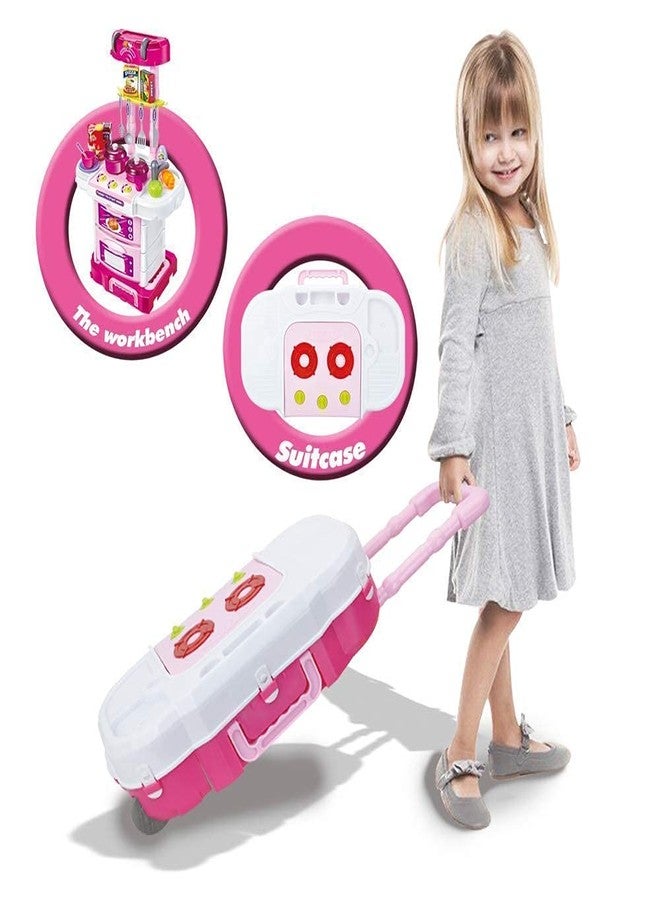 Rahasya Enterprise Little Chef Kids Kitchen Play Set with Light & Sound Cooking Kitchen Set Play Toy (Big Size Musical Kitchen Set [White] - Image 3