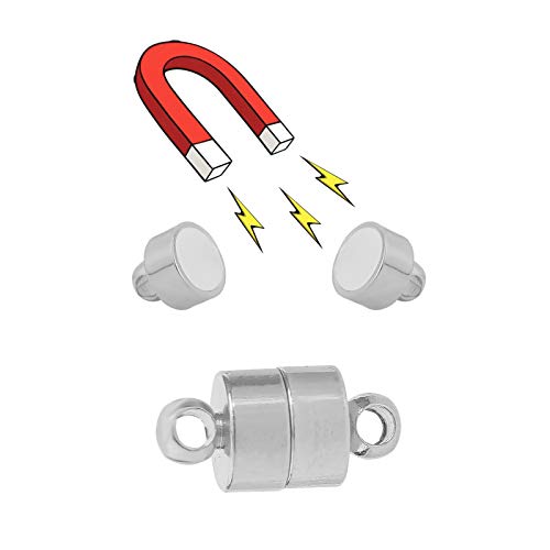 Yumttero 10-Piece Magnetic Necklace Bracelet Clasps and Closures for Jewelry Making Magnet Jewelry Extenders for Women, Rhodium Plated - Image 2