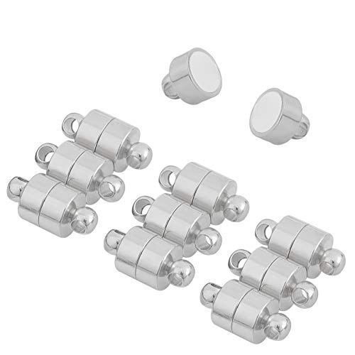 Yumttero 10-Piece Magnetic Necklace Bracelet Clasps and Closures for Jewelry Making Magnet Jewelry Extenders for Women, Rhodium Plated - Image 3