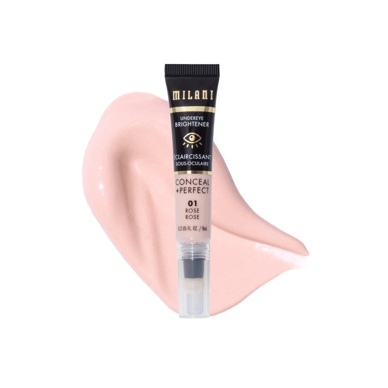 Milani Conceal + Perfect Undereye Brightener for Treating Dark Circles, Face Lift Collection - Rose - Image 1