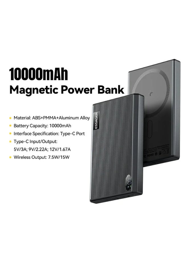 ESSAGER 10000mAh Power Bank 20W Fast Charging with Digital Display, Wireless Charging Portable Charger for iPhone & Android - Image 2