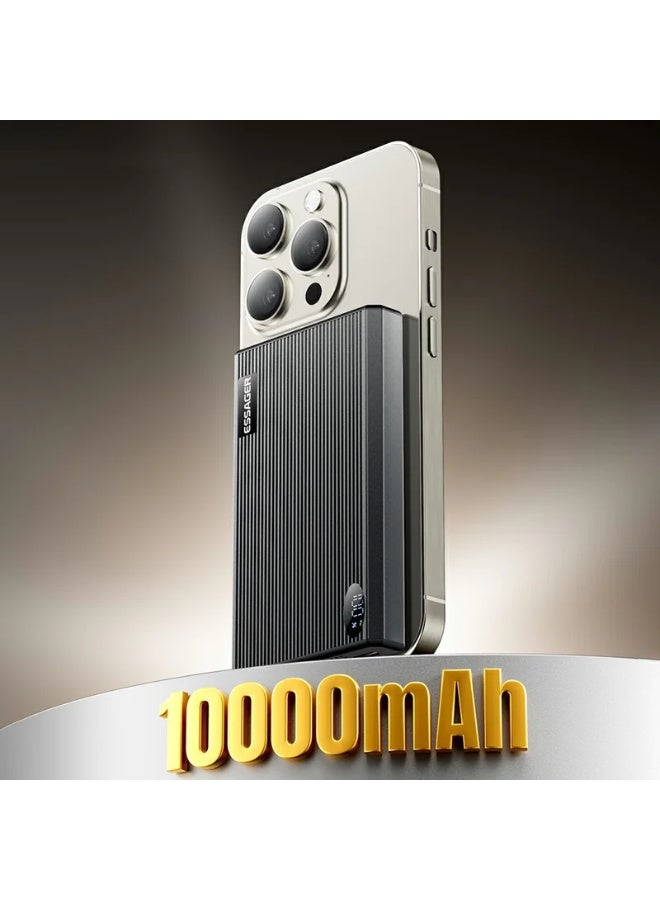 ESSAGER 10000mAh Power Bank 20W Fast Charging with Digital Display, Wireless Charging Portable Charger for iPhone & Android - Image 3