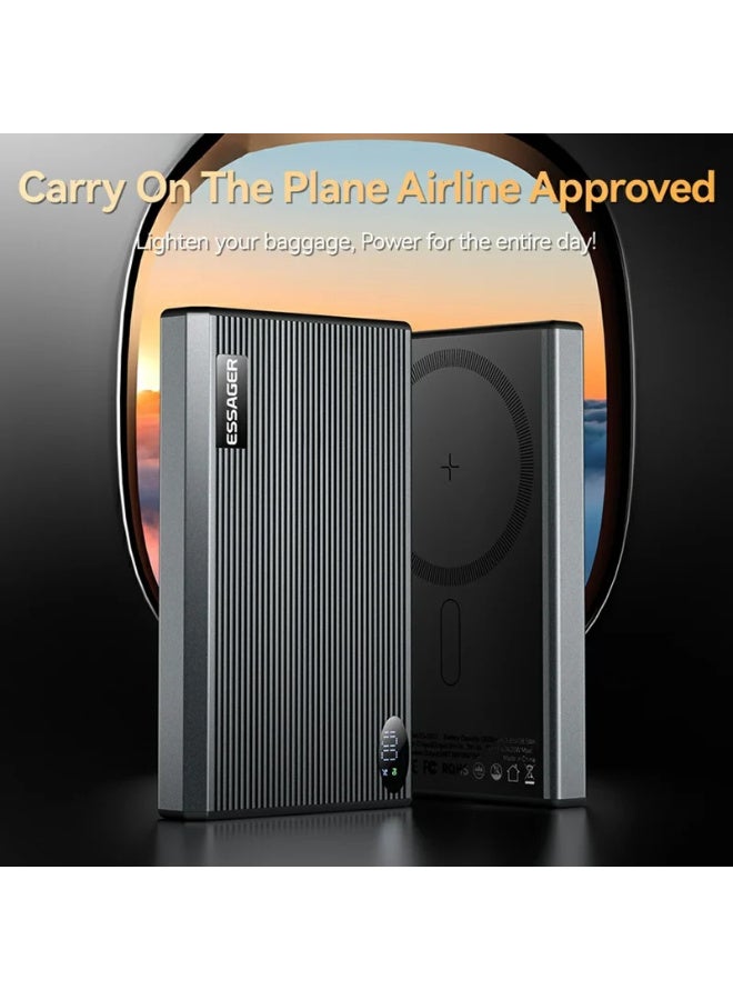 ESSAGER 10000mAh Power Bank 20W Fast Charging with Digital Display, Wireless Charging Portable Charger for iPhone & Android - Image 4