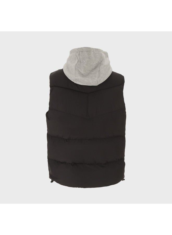 Zara men's Warm Color-blocked Sporty Casual Versatile Detachable Hooded Padded Vest - Image 3