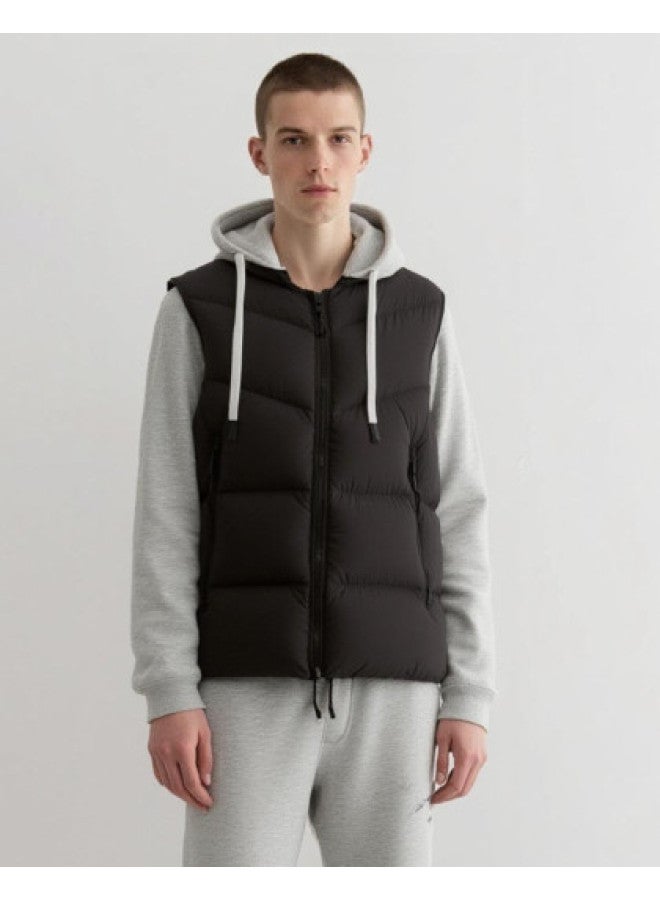 Zara men's Warm Color-blocked Sporty Casual Versatile Detachable Hooded Padded Vest - Image 1