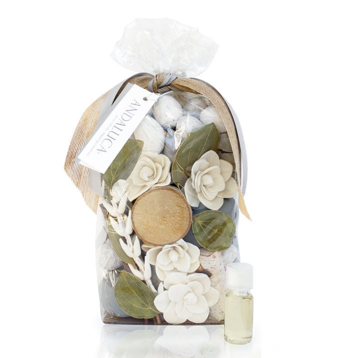 CASHMERE OAK POTPOURRI LARGE 20 OZ BAG FRAGRANCE VIAL SCENTS OF ORCHID EUCALYPTUS MANDARIN BLACK ROSE CASHMERE MUSK AND PATCHOULI