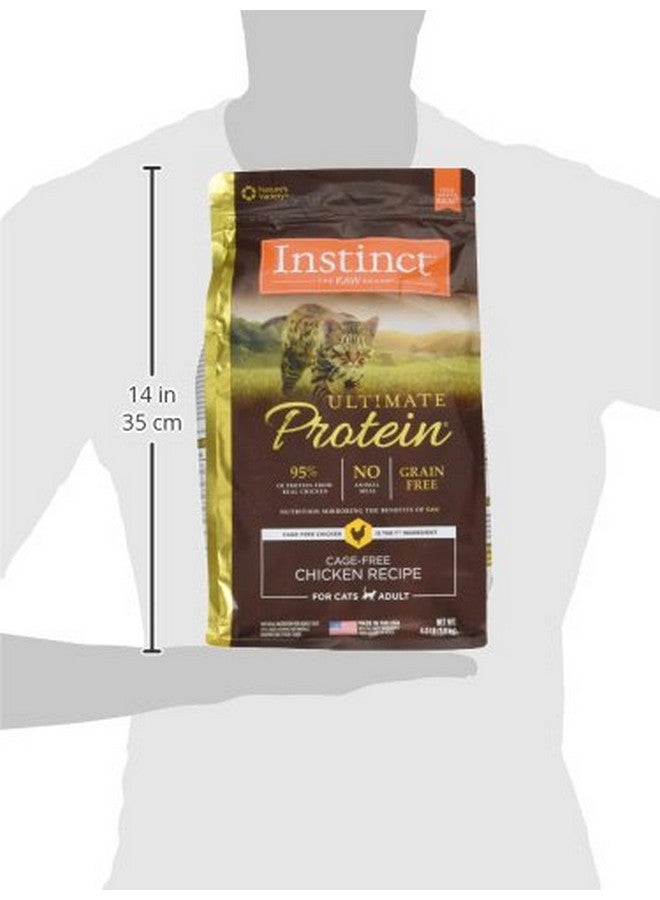 غريزة طعام القطط الجاف الطبيعي "إنستينكت ألتيميت بروتين"، تركيبة خالية من الحبوب - دجاج حر في القفص، كيس وزنه 4 أرطال - Image 3