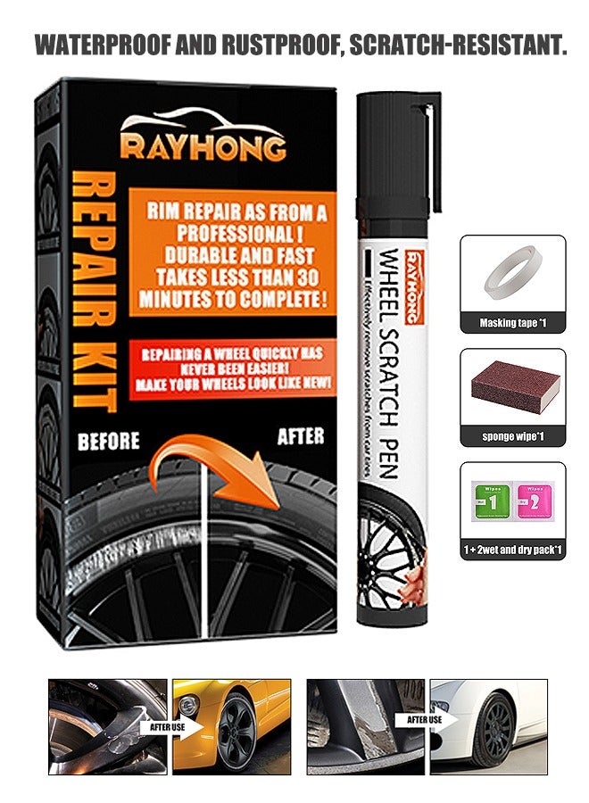 رايهونغ طقم قلم إصلاح الخدوش، قلم مزيل خدوش السيارة مع شريط ومغسلة، طلاء تصحيح للسيارة والدراجة النارية والقارب - Image 1