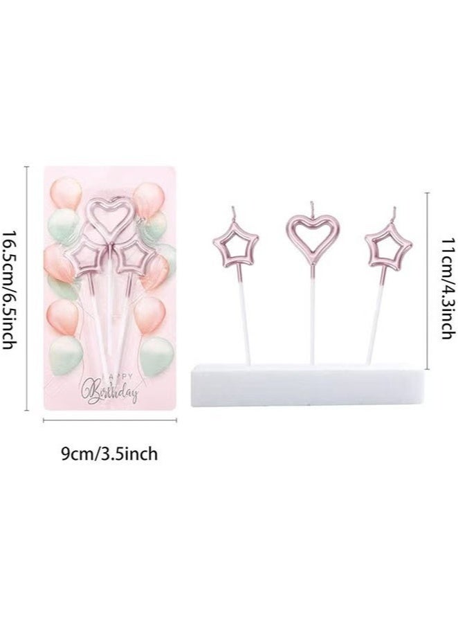 12 Piece Heart And Star Shaped Birthday Cake Candle Set With Four Different Colors And Two Styles Candle Decorations For Birthdays Wedding Anniversaries  - Image 4