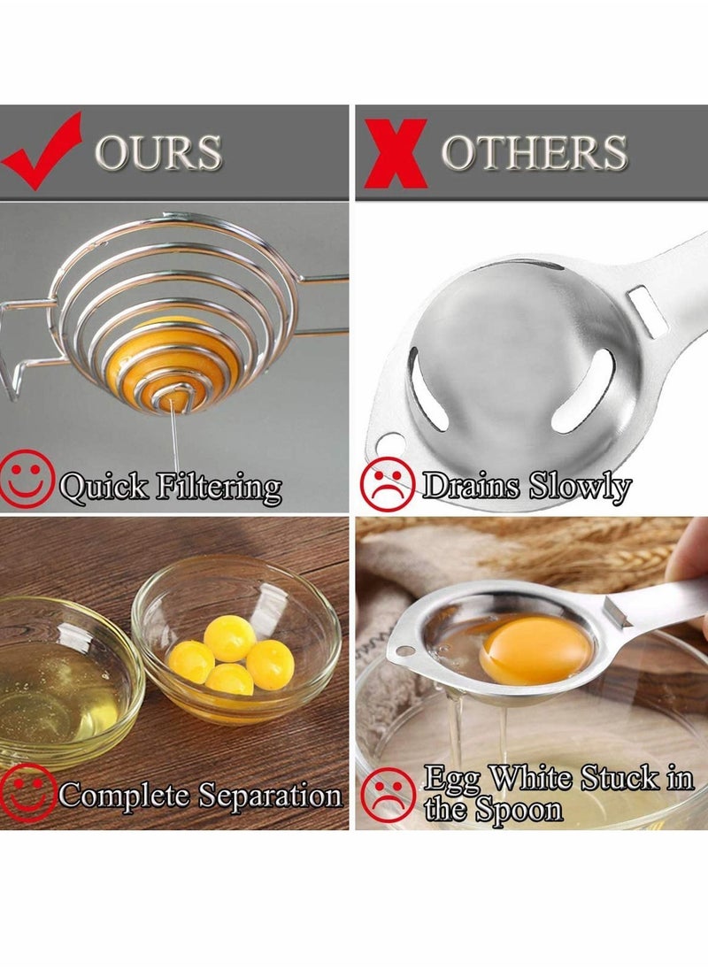 Y&D Egg Separator,Stainless Steel Yolk Separator White Divider Fliter Extractor Cooking Baking Tools,Dishwasher Safe & Silver  - Image 4