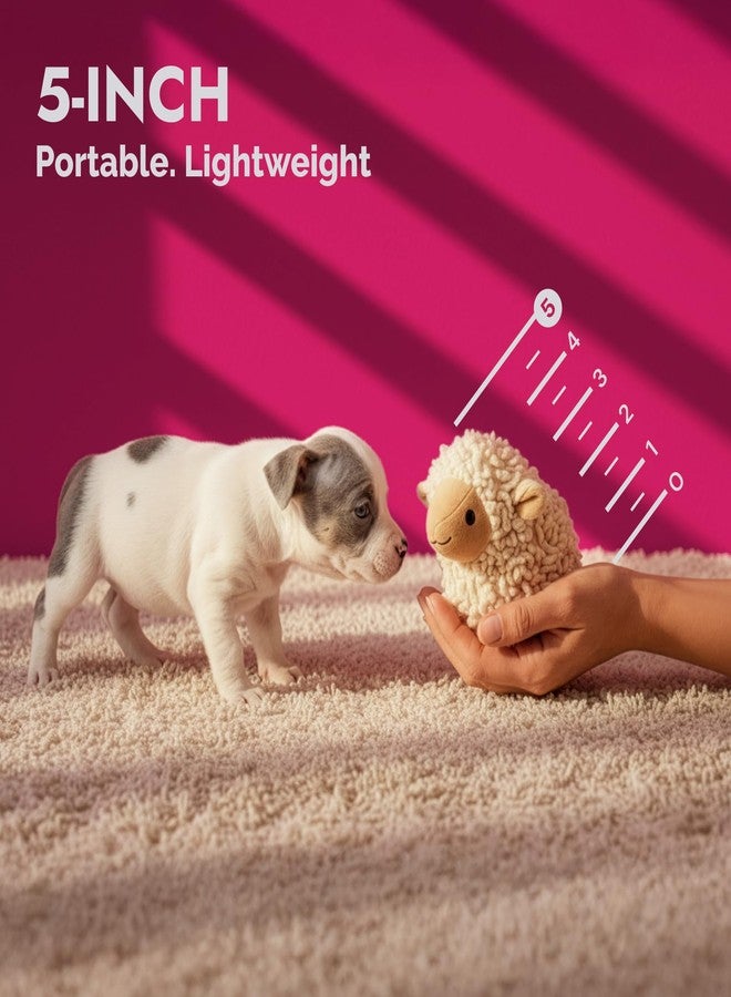 Pet Lou لعبة بيت لو القطيفة المصنوعة من جلد الخروف الطبيعي 100%، مزودة بصافرة وورق مجعد، لعبة قطيفة متينة من المخمل المضلع تصدر صوت صرير، مناسبة للعب في الأماكن المغلقة والمفتوحة، 5 بوصات - Image 2