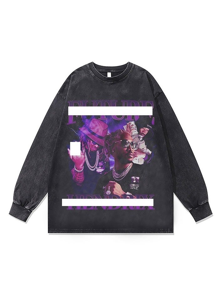 KUYING Washed Old Retro Loose Sportswear