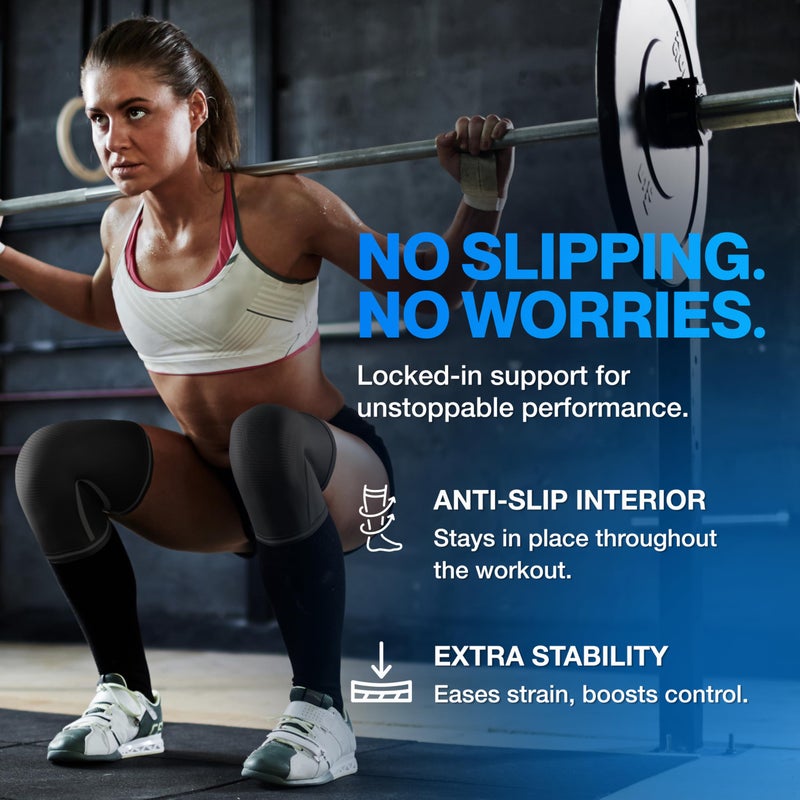 Modvel 7mm Neoprene Knee Sleeves for Men & Women Weightlifting & Powerlifting â€“ Compression Knee Sleeve Support for Squats, Gym, Training â€“ USPA, IPL Approved â€“ Medium Black (Pair) - Image 3