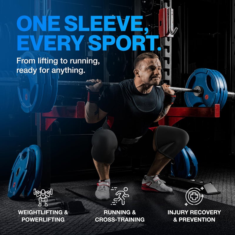 Modvel 7mm Neoprene Knee Sleeves for Men & Women Weightlifting & Powerlifting â€“ Compression Knee Sleeve Support for Squats, Gym, Training â€“ USPA, IPL Approved â€“ Medium Black (Pair) - Image 2