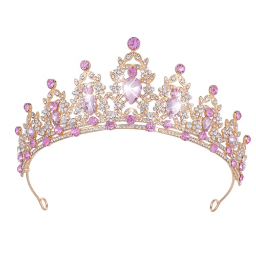 Kamirola - Queen Crown and Tiaras Princess Crown for Women and Girls Crystal Headbands for Bridal, Princess for Wedding and Party(Pink) - Image 1