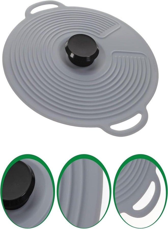 GLIVE (LABEL) Multi-Function Silicone Spill Stopper Pot Pan Lid Silicone Lids, Reusable Suction Microwave Food Storage Cover for Food Safe BPA Free Silicone Bowl Covers (33 x 28 cm) - Image 2