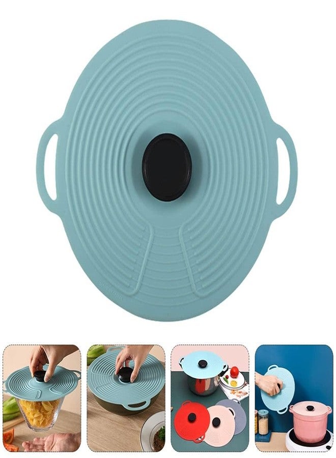 GLIVE (LABEL) Multi-Function Silicone Spill Stopper Pot Pan Lid Silicone Lids, Reusable Suction Microwave Food Storage Cover for Food Safe BPA Free Silicone Bowl Covers (33 x 28 cm) - Image 3