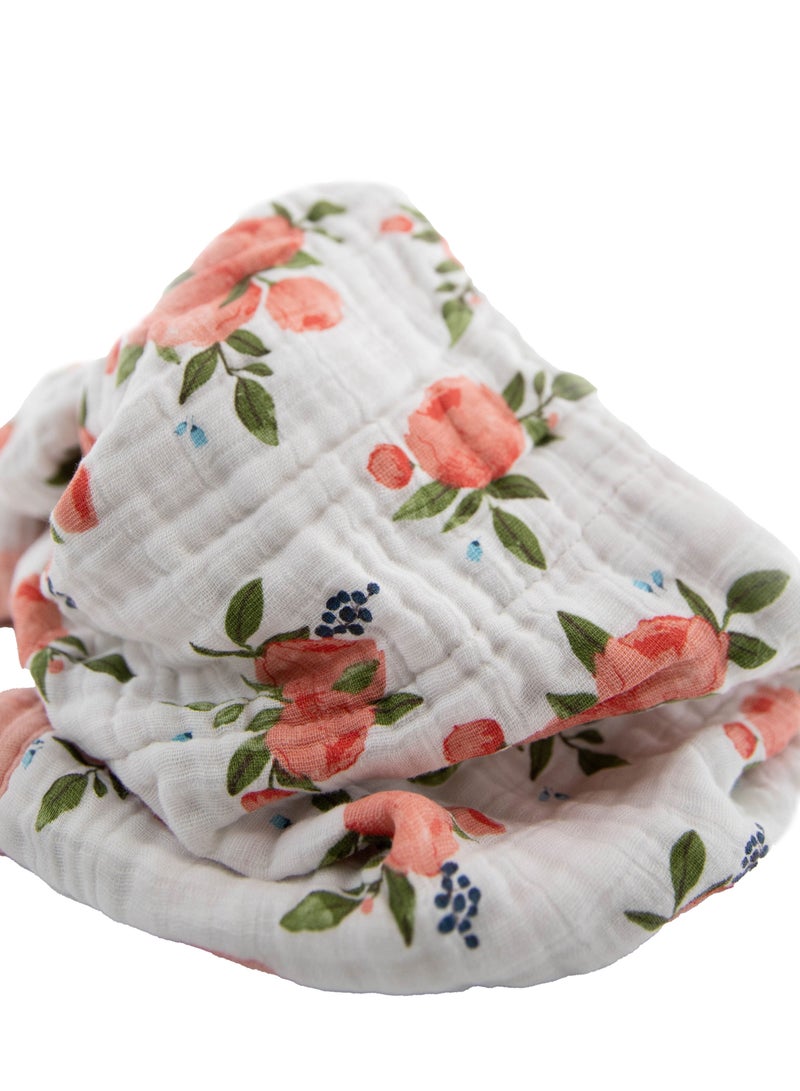 little unicorn Cotton Muslin Baby Blanket Watercolor Roses - Image 2