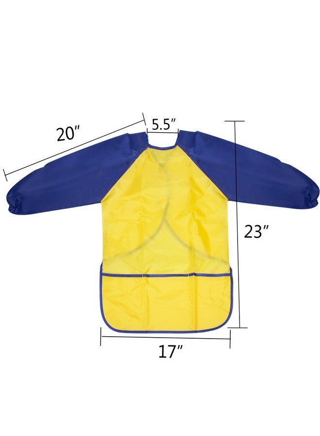 BAHABY Kids Art Smocks 2 Pack Painting Smock with Long Sleeve and 3 Pockets for Age 3-8 - Image 3