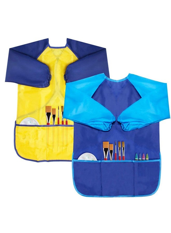 BAHABY Kids Art Smocks 2 Pack Painting Smock with Long Sleeve and 3 Pockets for Age 3-8 - Image 1