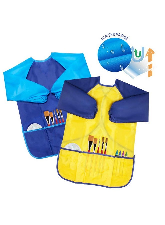 BAHABY Kids Art Smocks 2 Pack Painting Smock with Long Sleeve and 3 Pockets for Age 3-8 - Image 5