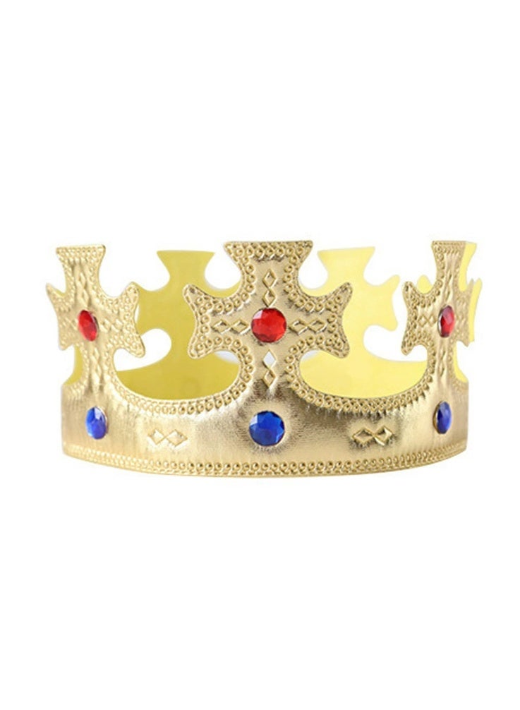 4 pieces King Crown for Kids, Soft Fabric Crown Hat for Birthday Halloween Party, Royal Prince Costume Accessories, Childrens Party Decorations Supplies - Image 4