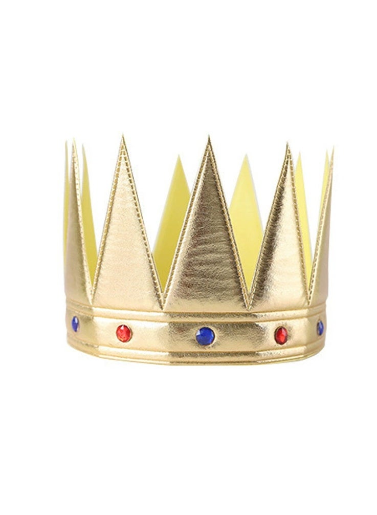 4 pieces King Crown for Kids, Soft Fabric Crown Hat for Birthday Halloween Party, Royal Prince Costume Accessories, Childrens Party Decorations Supplies - Image 3