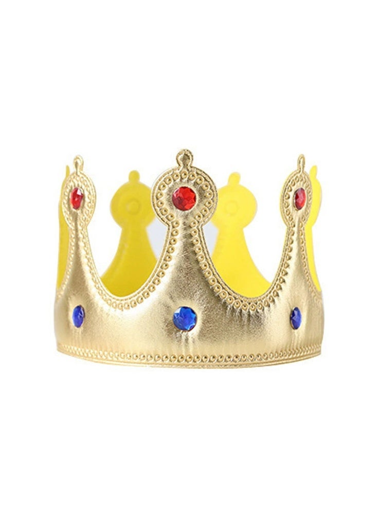 4 pieces King Crown for Kids, Soft Fabric Crown Hat for Birthday Halloween Party, Royal Prince Costume Accessories, Childrens Party Decorations Supplies - Image 2