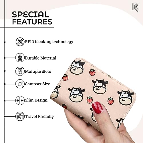 Kraptick Card Holder for Women - Elegant and Versatile Card Organizer, Credit Cardholder, Card Case, Card Pouch -DMFP96- (Pink) - Image 5
