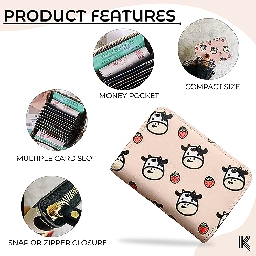 Kraptick Card Holder for Women - Elegant and Versatile Card Organizer, Credit Cardholder, Card Case, Card Pouch -DMFP96- (Pink) - Image 4