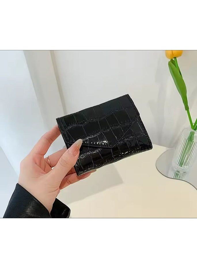 Women’s Small Shiny Lazar Leather Wallet - Image 2