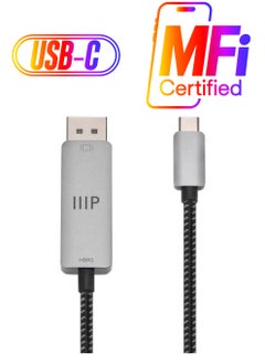 Monoprice USB-C to DP Cable - 6 Feet | 8K@60Hz, 4K@144Hz/120Hz, 2K@240Hz, Compatible with MacBook Pro/Air, iPad Pro, USB-C Port Android, Laptops, Tablet, Phones  - Image 1