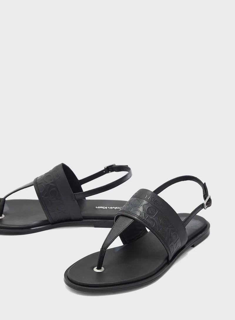 CALVIN KLEIN Almond Flat Sandals