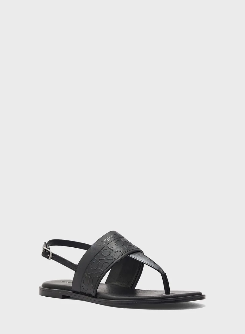 CALVIN KLEIN Almond Flat Sandals