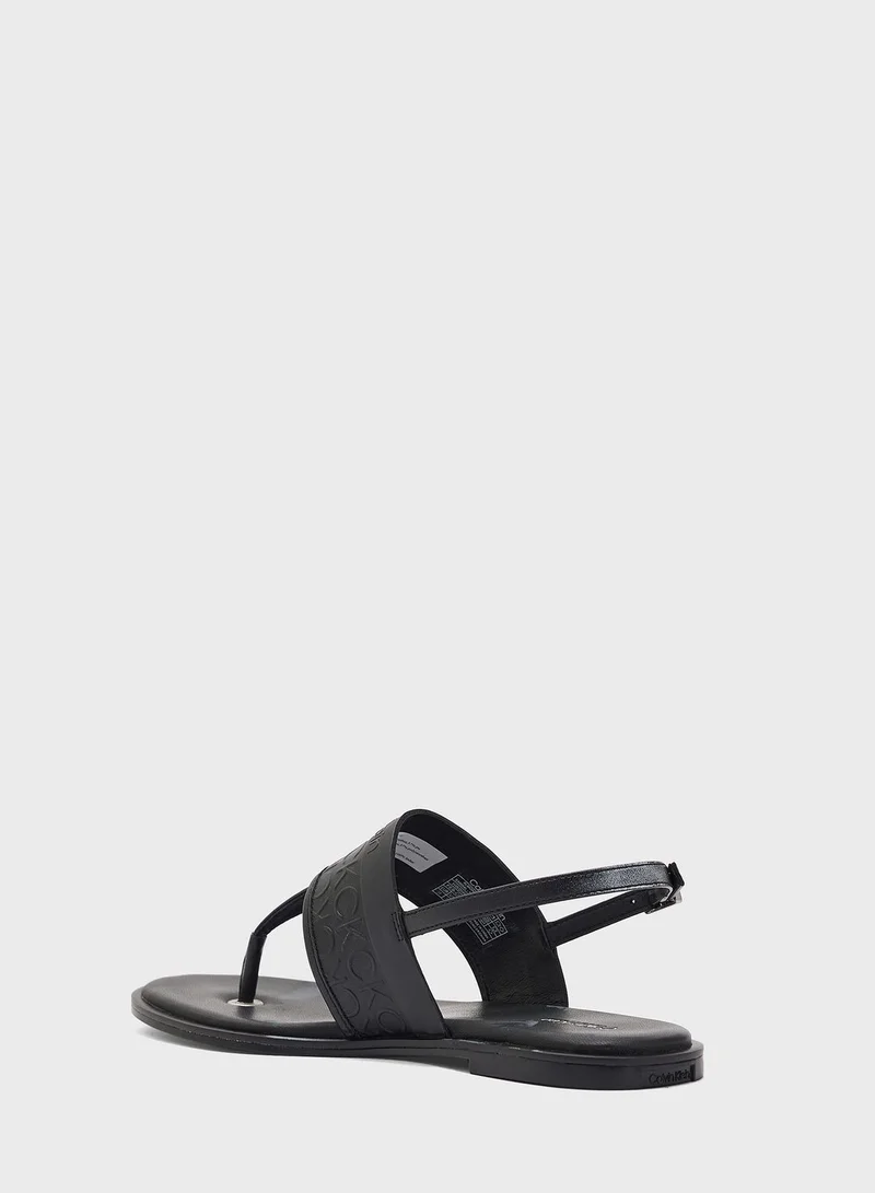 CALVIN KLEIN Almond Flat Sandals