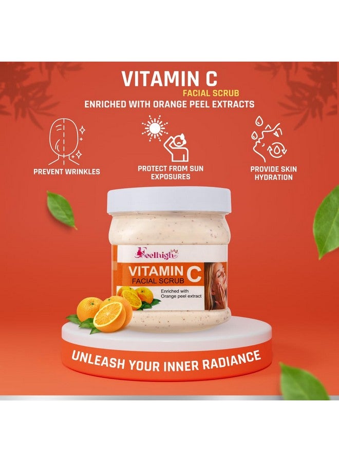 FEELHIGH كريم وجه فواكه كومبو 500 مل مع مستخلص فواكه طبيعي ومقشر وجه بفيتامين C 500 مل عبوة من 2 للرجال والنساء - Image 3