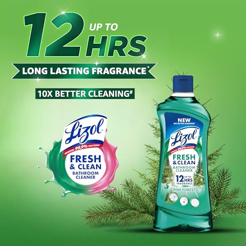Lizol Fresh & Clean Bathroom Cleaner | Pine | 1L | 10X Better Cleaning | Upto 12Hrs Fragrance| Multi Surface Clean Floors, Basin, Tiles - Image 2