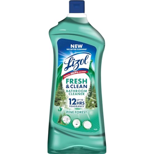 Lizol Fresh & Clean Bathroom Cleaner | Pine | 1L | 10X Better Cleaning | Upto 12Hrs Fragrance| Multi Surface Clean Floors, Basin, Tiles - Image 1