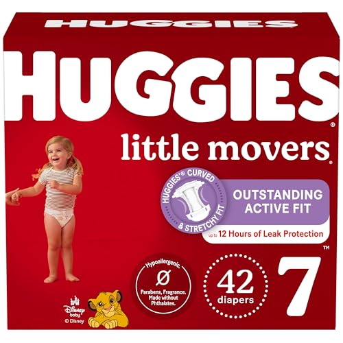 Huggies Size 7 Diapers, Little Movers Baby Diapers, Size 7 (41+ lbs), 42 Count, Packaging May Vary - Image 1